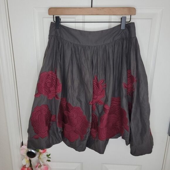 Tibi New York floral embroidered bubble skirt size 8 - Picture 6 of 9